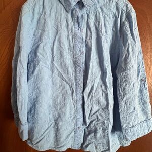 Laura Scott Light Blue 3/4 cotton shirt
